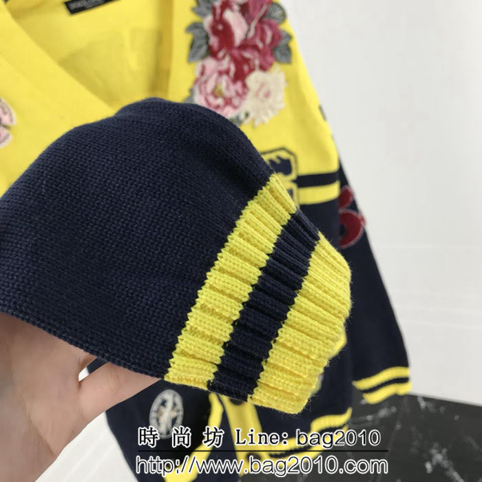 DＧ杜嘉班納 專櫃同步 王俊凱同款 撞色花卉裝飾 寬鬆版針織毛衣 男女同款 ydi1361